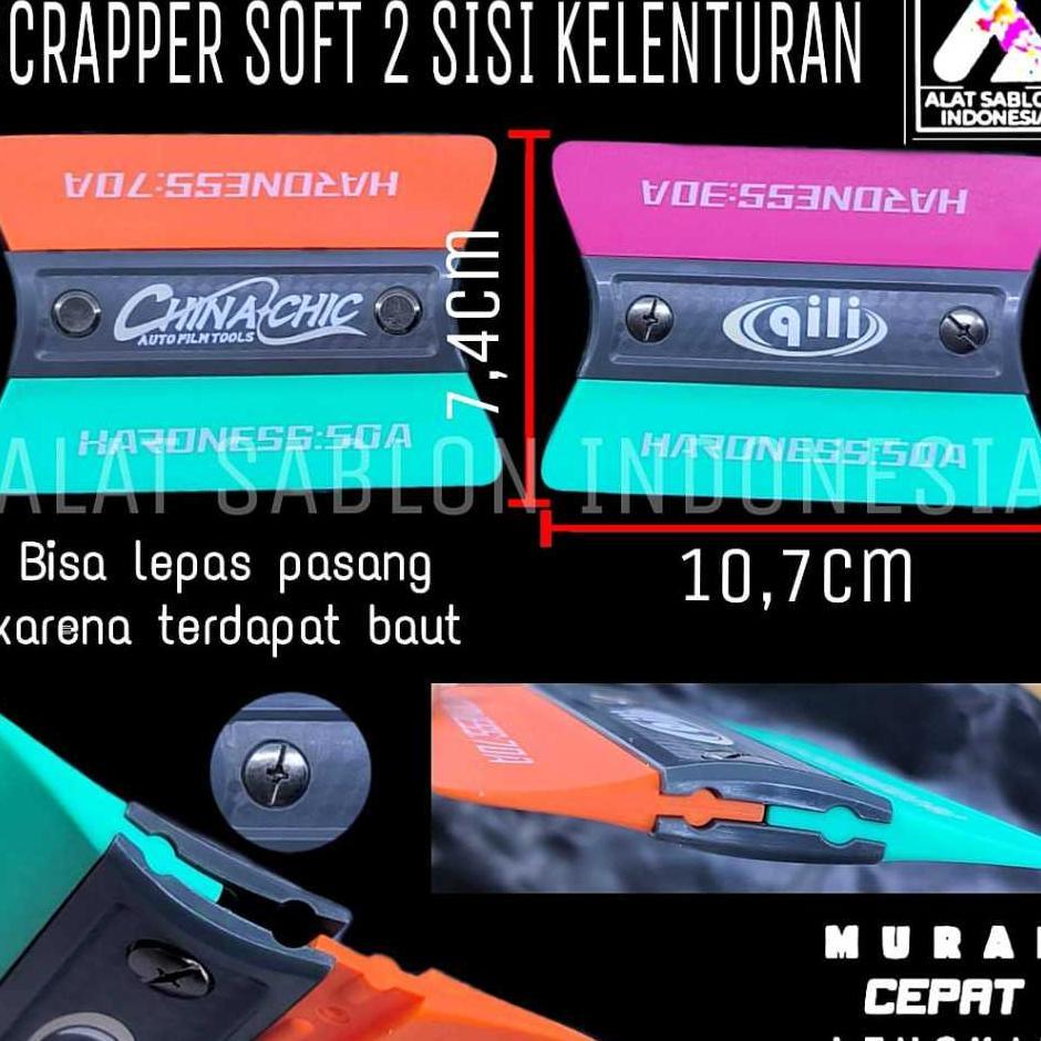 Kape Rakel Scrapper Kupu Soft 2 Sisi Lentur Keras Alat Pasang Stiker Kaca Film