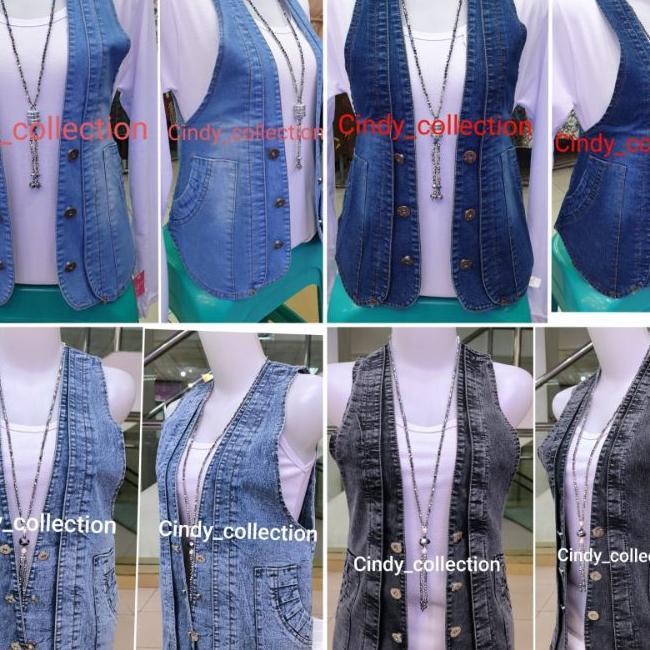 Rompi Jeans Wanita Rompi Wanita Jeans Rompi Denim Vest Wanita Rompi Jumbo Rompi Cewek Best Seller