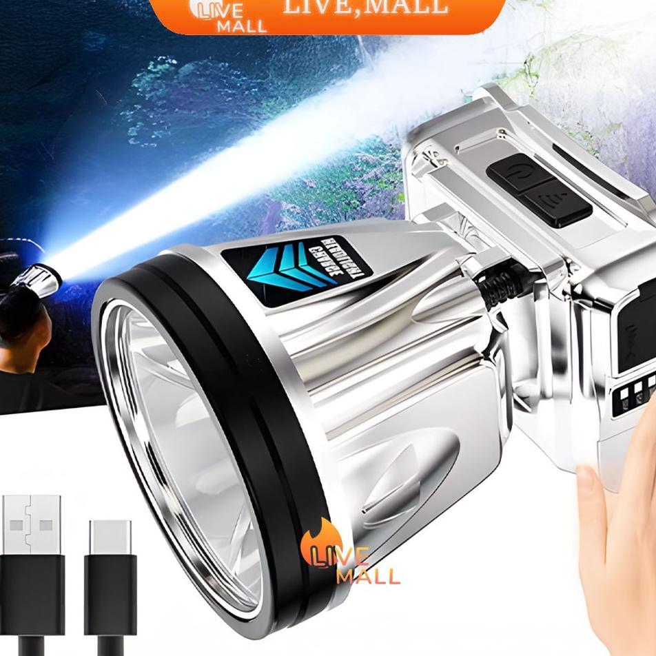 Senter Kepala Super Terang 50W Full / Senter Kepala Litium 18650 2Pcs Awet