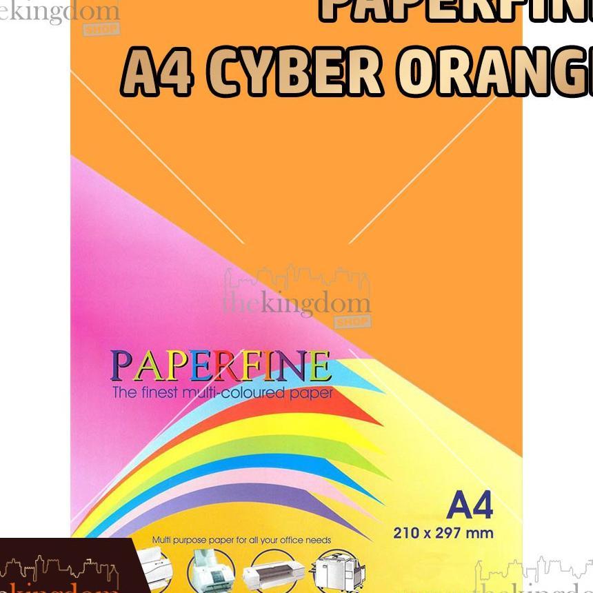 Paperfine Kertas Hvs Warna A4 Cyber Orange Oren Orens Isi 100 Lembar Kode Warna 371