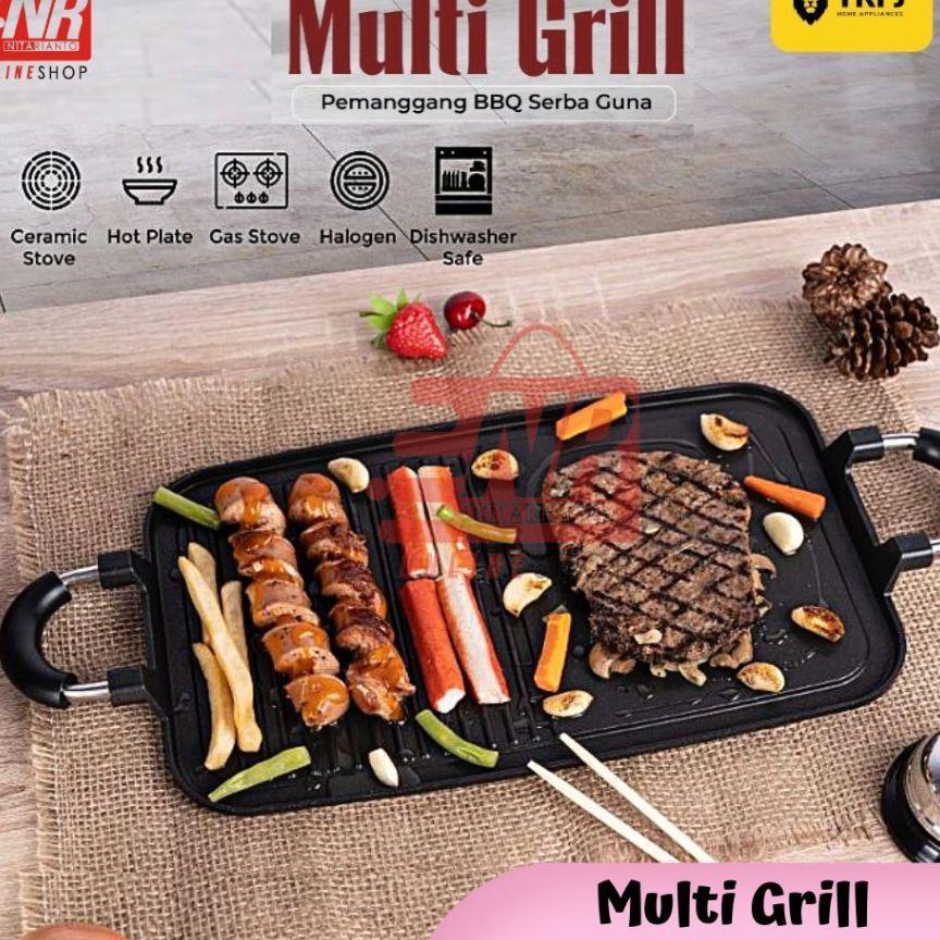 Multi Grill Pan Tri-J  / Panggangan Pan / Panggangan Serbaguna / Panggangan Dua Sisi / Alat Grill
