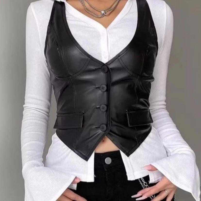Rompi Kulit Wanita / Vest Leather / Rompi Kulit / Vest Terbaru / Rompi Cowboy