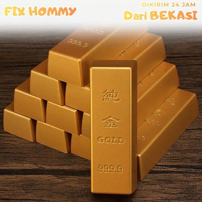 FXMY Emas Batangan Palsu Batangan Emas Logam Emas Batang Mainan Hiasan Gold Bar Simulasi
