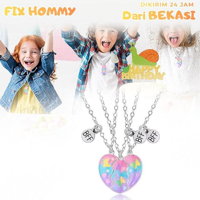 FXMY 3pcs Kalung Persahabatan 3 Orang Magnet Kalung Persahabatan BFF