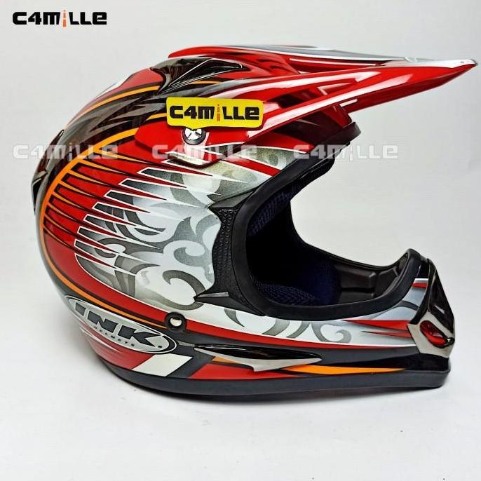 HELM INK CROSS MOTO - X #2 FIRE RED GOLDEN WHITE TRAIL CROSS