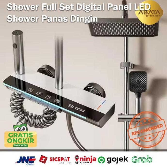 4in1 Shower Full Set Digital Panel LED Thermostat Shower Set Kamar Mandi Shower Set Panas Dingin Sho