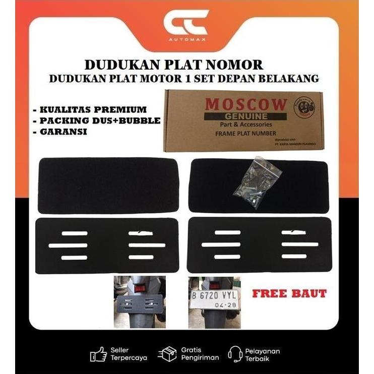 Frameless Plat Nomor 2PCS Depan Belakang MOSCOW Motor Dudukan Plate Universal Semua Motor