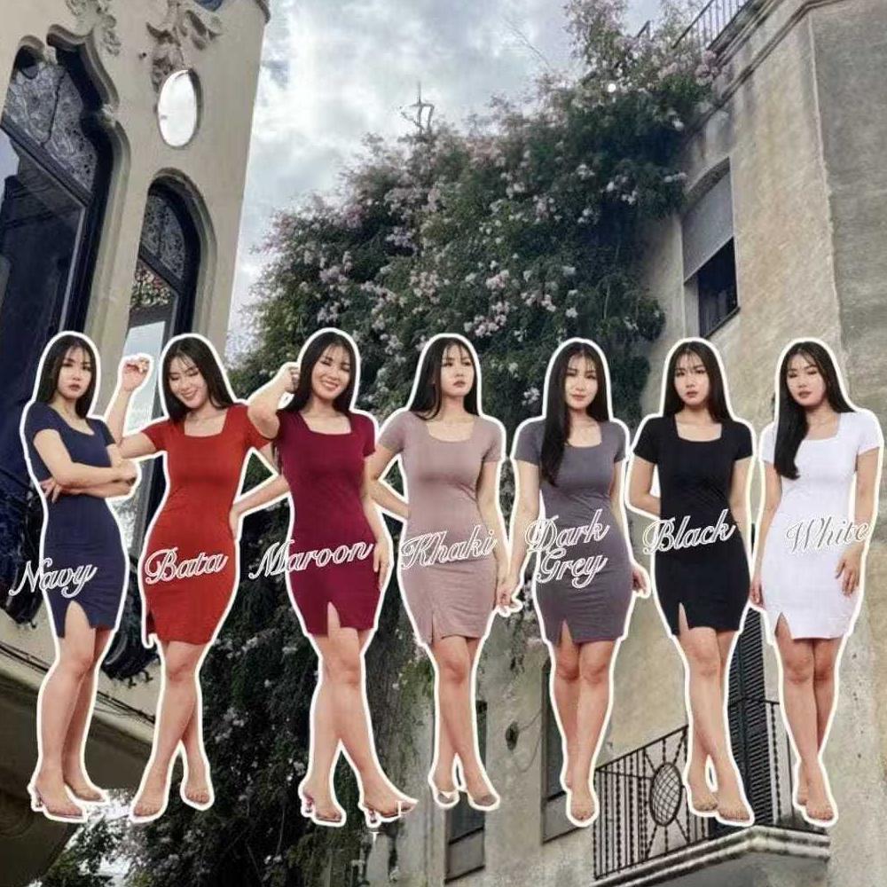 HOT TERLARIS Moza Wanita Sexy Bodycon Dress Mini Dress Basic Dress Korean Fashion Style