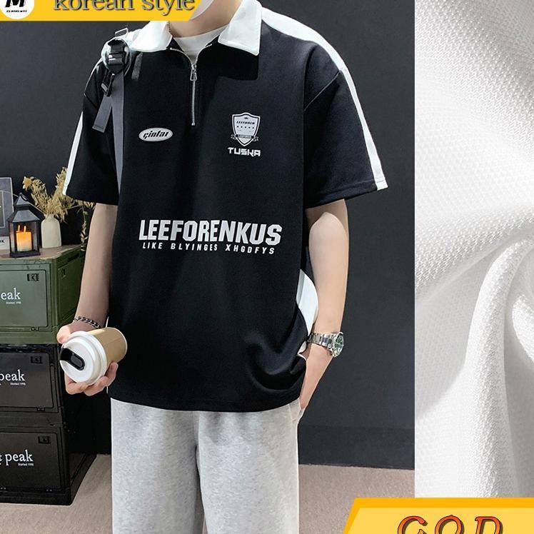 Gxm Hem Pria Lengan Pendek Kaos Lengan Pendek Clothing Oversized Rugby Shirt Baju Santai Kaos Polos 