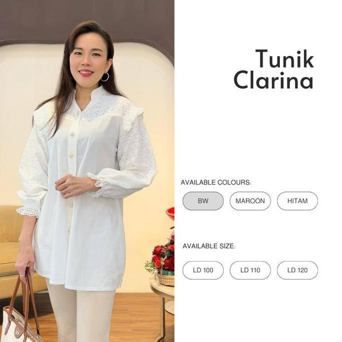 [Digdaya] Tunik Clarina Katbol - Baju Lebaran Muslim Katun Bordir Bolong Premium Jumbo Big Size