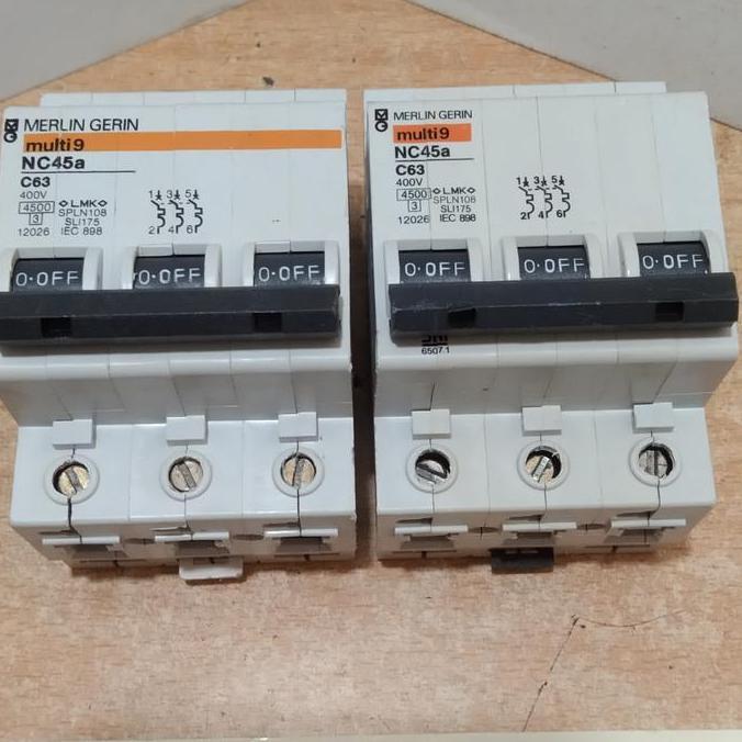 Mcb Merlin Gerin NC45a 63A 3phasa