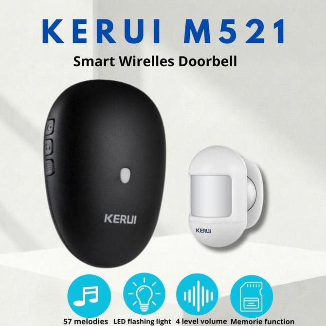 KERUI Bel Sensor Gerak Wireless M521  Bel Rumah Sensor Gerak Mini P831