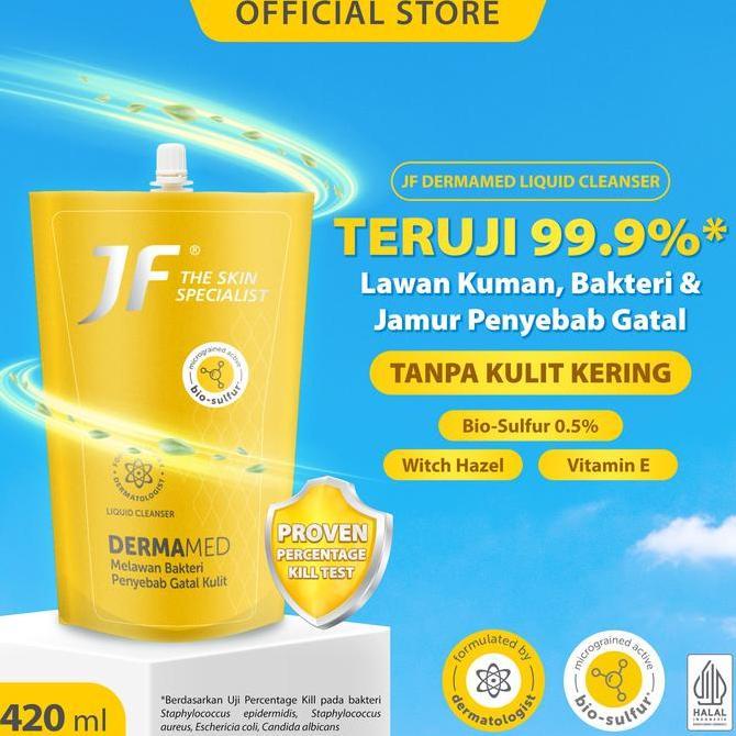 NEW JF Dermamed Cleanser Liquid 420ml Pouch Spout