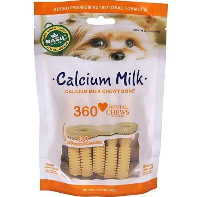 BASIL 360 DENTAL CHEWS CALCIUM MILK - PET DOG SNACK