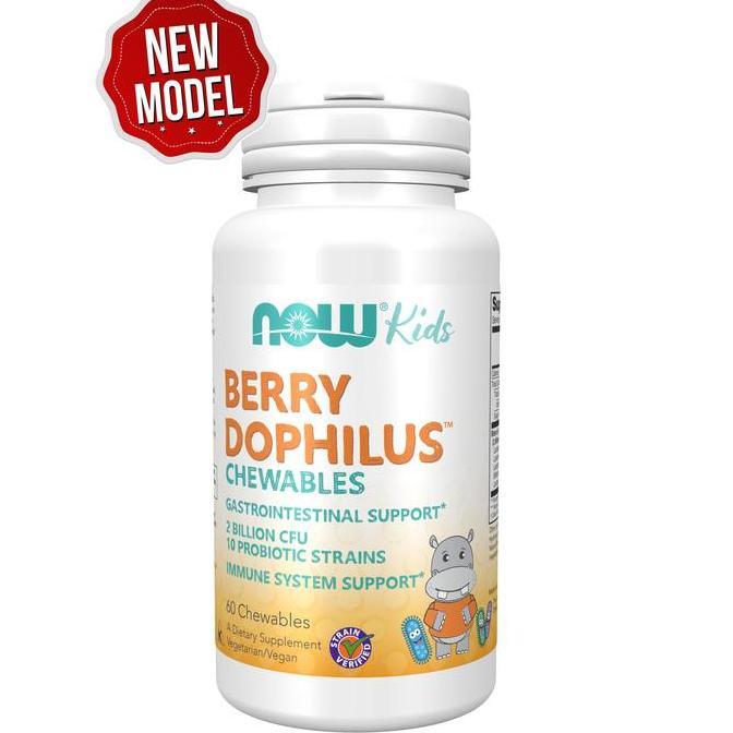 Fit- Now Berrydophilus Probiotik 2 Billion Kids 60 Cheble Tablet Kunyah Untuk Anak & Desa Halal Kosh
