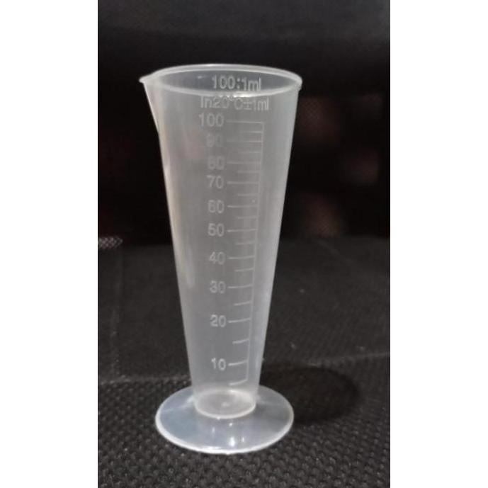 Jigger Plastik 100 Ml Transparan Gelas Takar 100 Ml Bentuk Kerucut