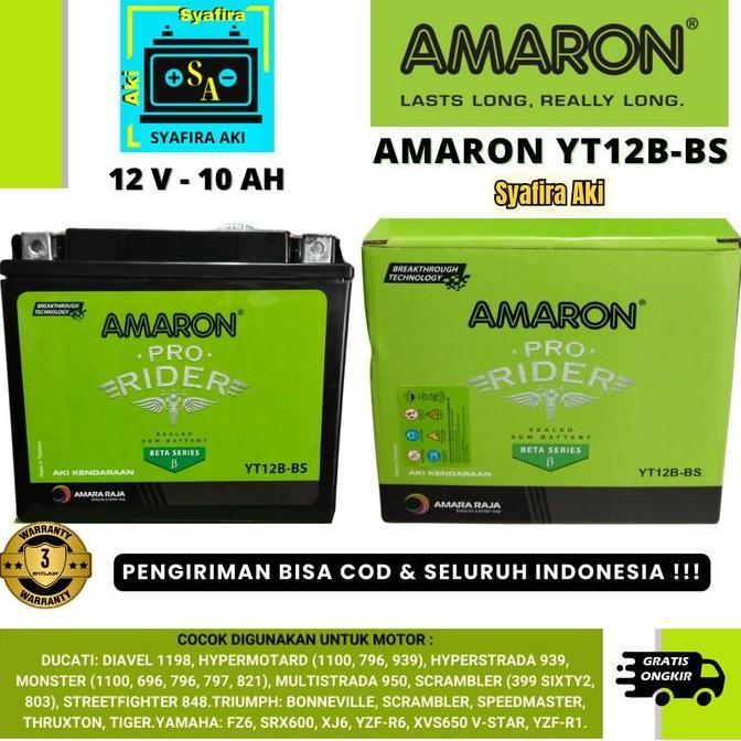 Aki MOGE Ducati Multistrada, Diavel, Scrambler, Monster MBT12B4 AMARON YT12B-BS YT12BBS