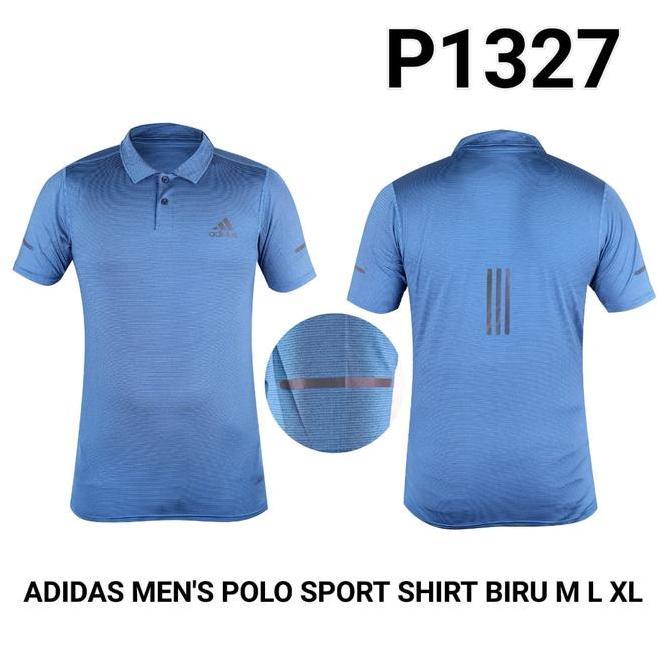Kaos Polo Kerah Lari / Golf / Tenis ADIDAS Blue/BiruMuda P1327