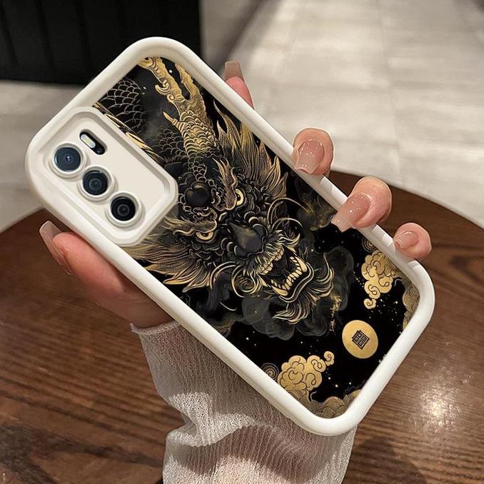 Casing Hp untuk OPPO A16 OPPO A16s OPPO A54s Case pola naga Casing perlindungan lensa kamera Kesing 