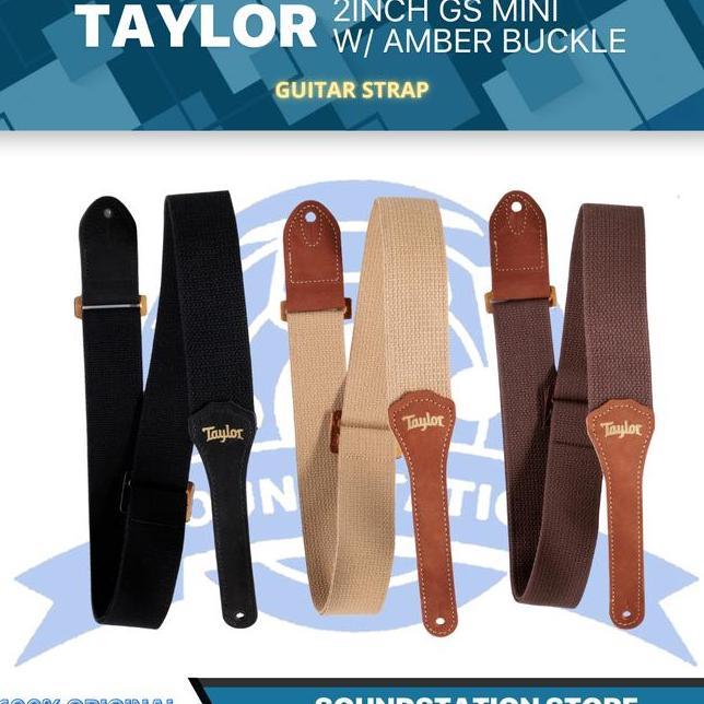 Taylor 2Inch Gs Mini Guitar Strap W Bule Strap Gitar