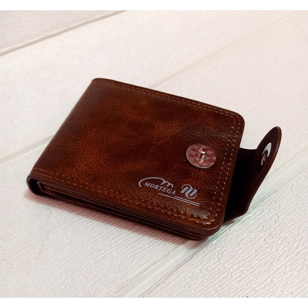 Dompet Kulit Pria Model Kancing Magnet Dompet Lipat Pria Dompet Kulit Kualitas Premium Dompet Cowo C