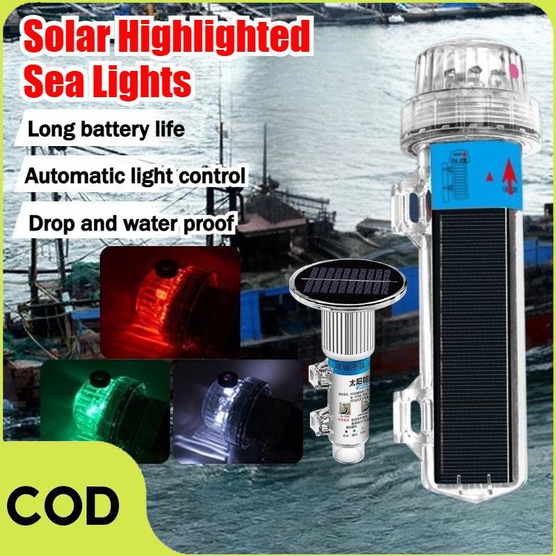 Lampu Torpedo Bertenaga Surya Lampu Luar Ruangan Cahaya Tiga Warna Jaring Lampu  Tahan Air Kapal Nel