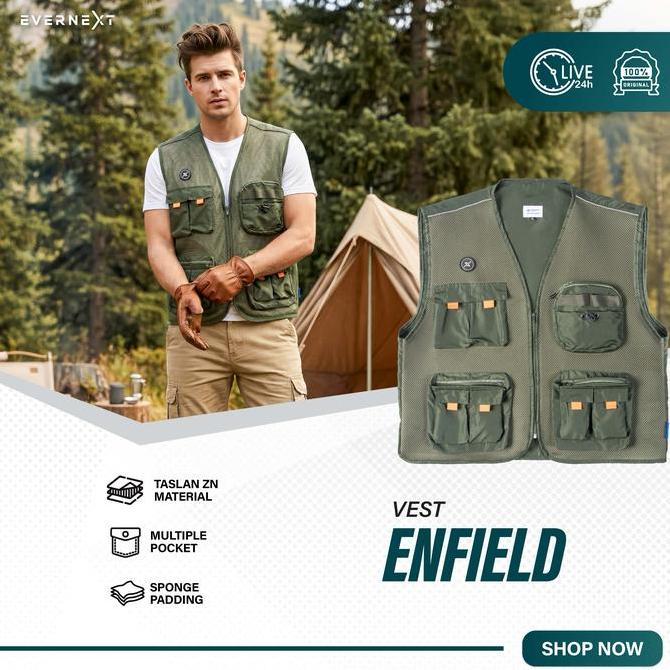 EVERNEXT Rompi Outdoor Parasut Pria Tactical Vest Enfield Pria Water Resist Vest Distro