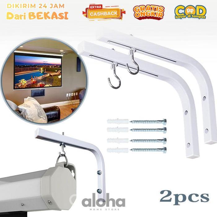 ALHM - 2pcs Braket Layar Proyektor / Dudukan Proyektor Gantung / Breket Proyektor Gantung