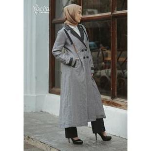 POEVA MIDI COAT Odessa PV-0522004 / Tuneeca Poeva / Midi Coat Kekinian
