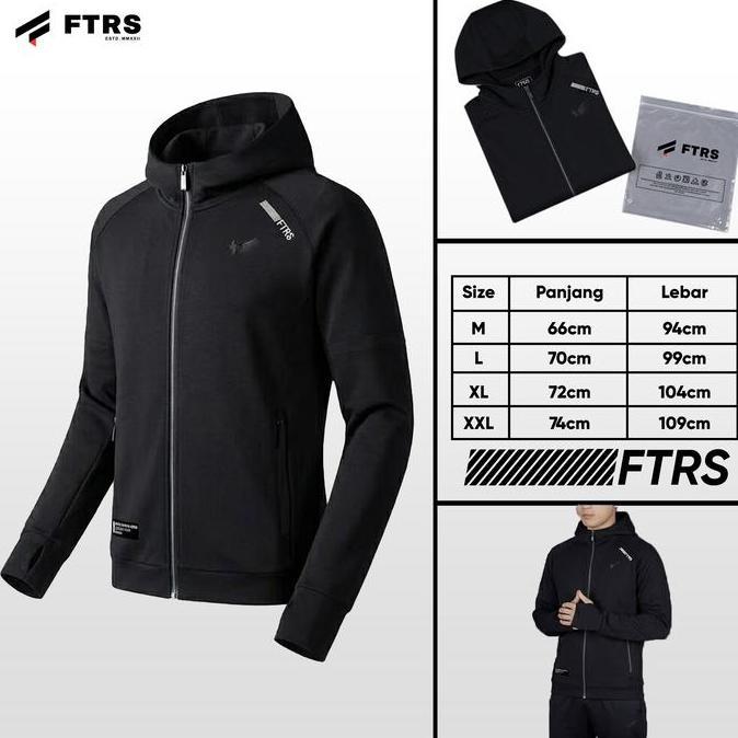 FITRAS - Jaket Olahraga Pria Zipper Running Gym Scuba Premium