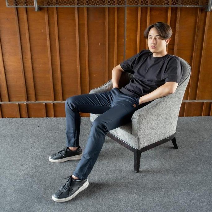 Bapin Celana Chino Panjang Pria Navy Kain Katun Scoth Stretch