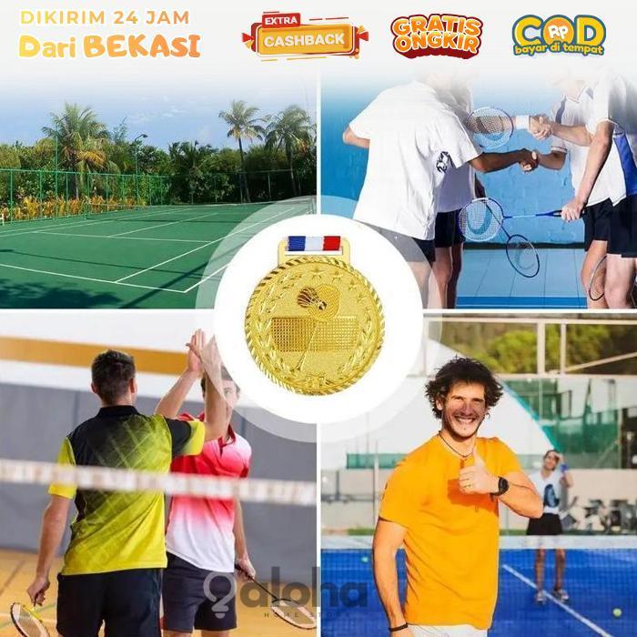 ALHM - 3pcs/Set Medali Kejuaraan Logam Medali Badminton 6cm Medali Bulutangkis Mendali Badminton