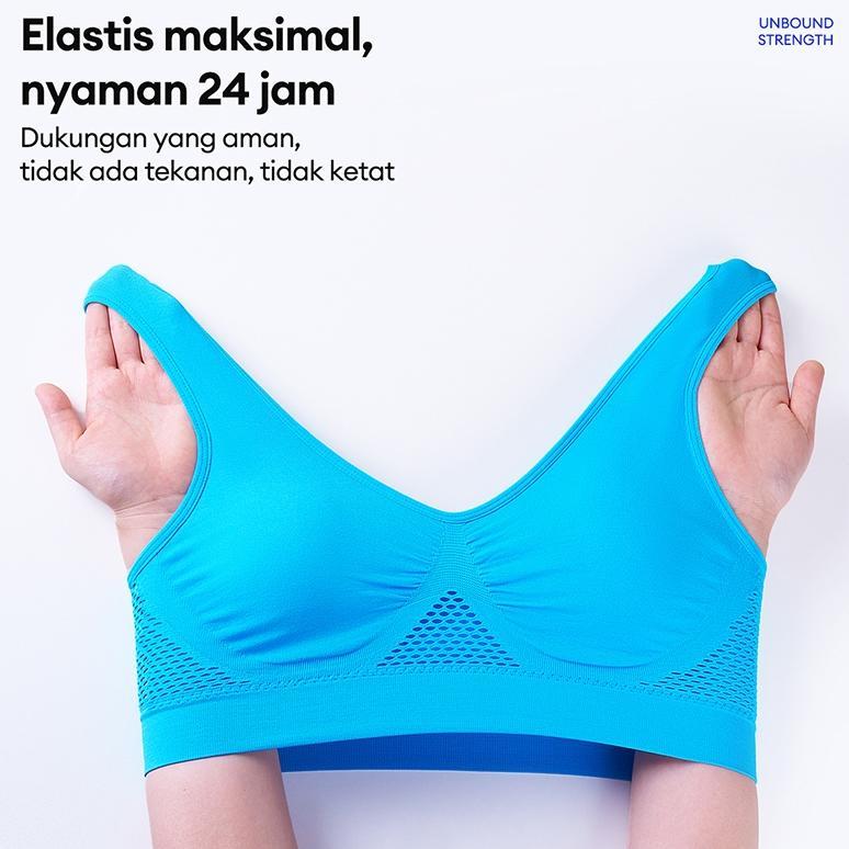 CUCI GUDANG Bra Olahraga Wanita Jaring Bernapas Anti Getaran untuk Olahraga Harian S6