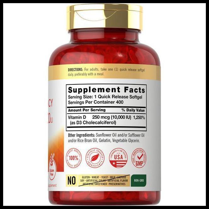 Best Seller Vitamin D3 5000 10000 Iu Carlyle 400 500 Sg 125 250 Mcg Vit Imunitas Max Potency Usa