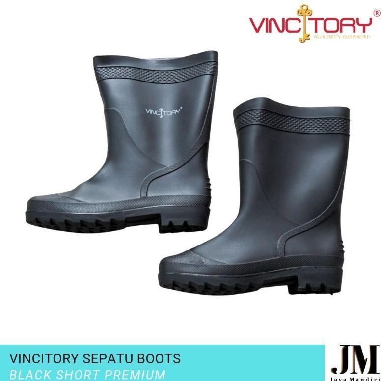CUCI GUDANG Sepatu Boots Hitam Karet | Sepatu Boot Proyek Tinggi Pendek Karet | Safety Boot 2836 284