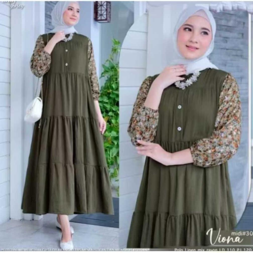 NEW [PREMIUM BIG SALE] Elma Gamis Crinkle Shofiya Jumbo Gratis Ongkir Gamis wanita Dewasa Modern Nya