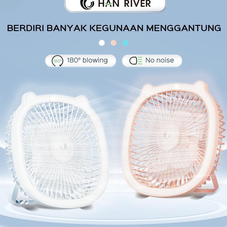 hot sale han river kipas angin portable with lampu led kipas angin mini