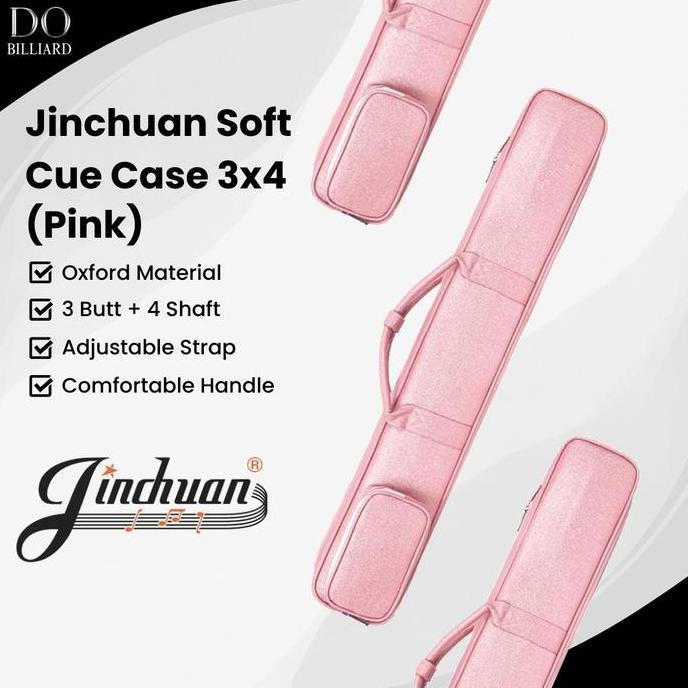 Tas Stick Billiard JINCHUAN 3x4 Pink Cue Softcase / Tas Billiard 3x4 Pink Jinchuan (C-1838)