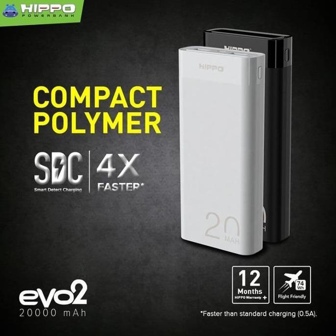 Powerbank Hippo Power Bank Evo 2 20000 Mah Smart Detect Charging