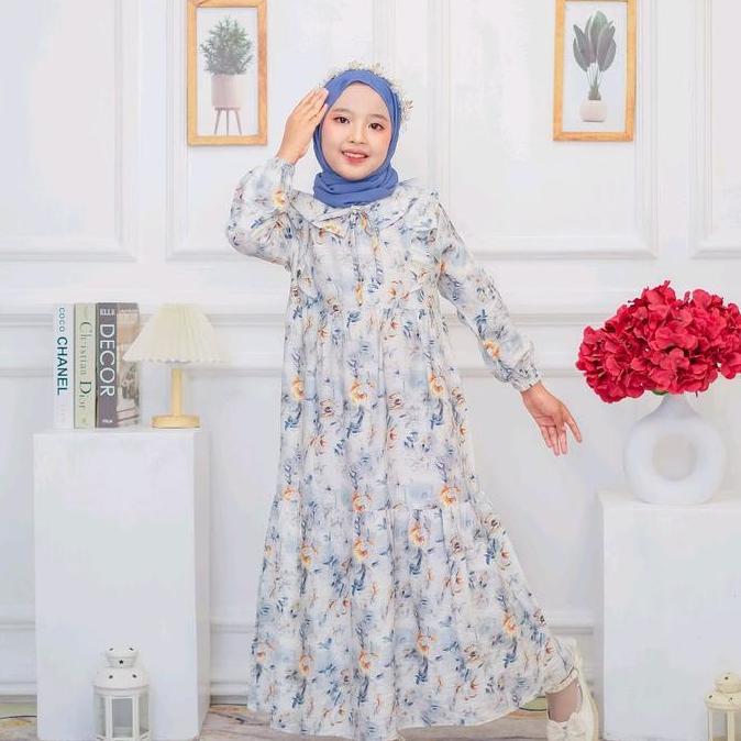 Heys- Gamis Anak Queen Motif Series One Set Hijab - Bahan Ceruty Baby Doll