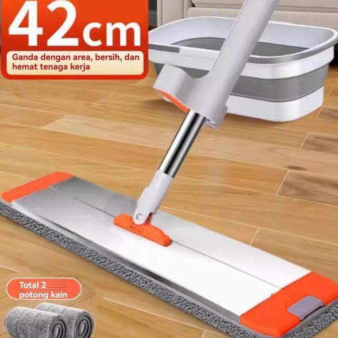 Alat Pel Lantai Microfiber Alat Pel Standing Microfiber Mop Alat Pel Lantai Tarik Dapat Berputar 360
