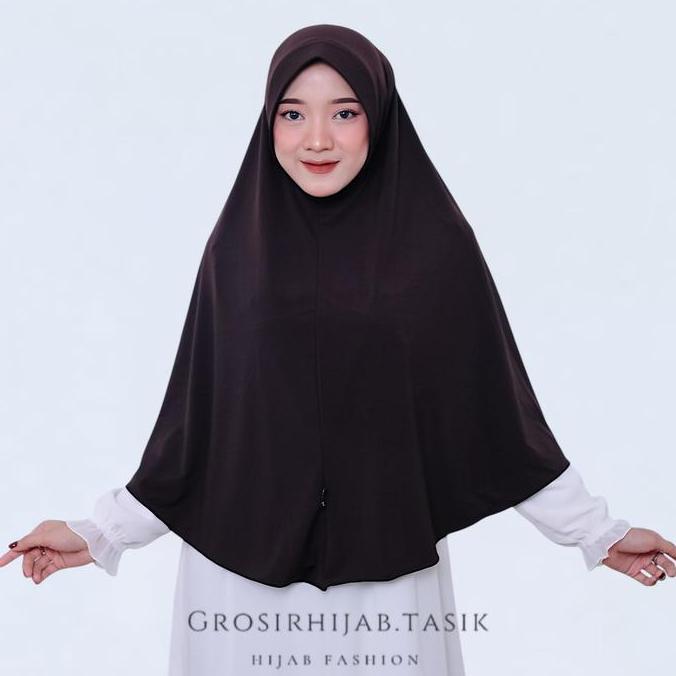 CHR HIJAB KERUDUNG POLOS JERSEY SUPER WARNA COKLAT MAHOGANY