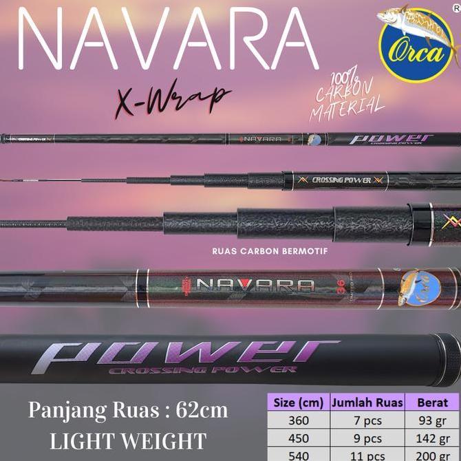 Joran Tegek Orca Navara bahan carbon 360,450,540