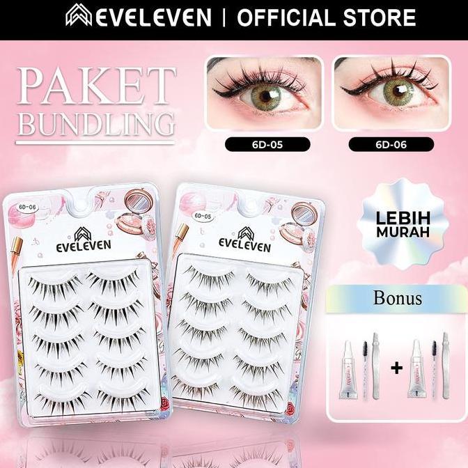 EVELEVEN BULU MATA 6D-05 DAN 6D-06 SPESIAL BUNDLING BULUMATA EYELASHES MURAH