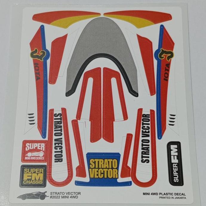 Brinquedo - Decal Mini 4Wd Strato Vector/Sticker Tamiya Strato Vector