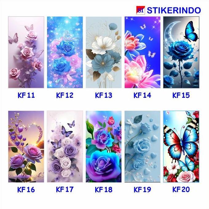 Decorao - Stiker Kulkas 1 Pintu Dan Stiker Kulkas 2 Pintu Motif Bunga 2