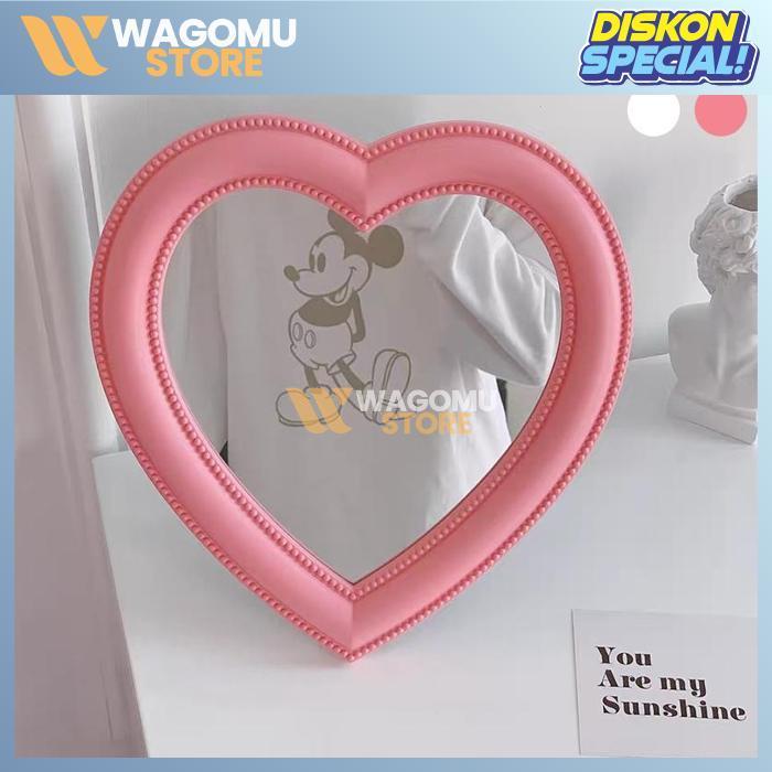 WAGOMU Korean love mirror / cermin hati Aesthetic | Cermin Love Aesthetic Korea Size Besar