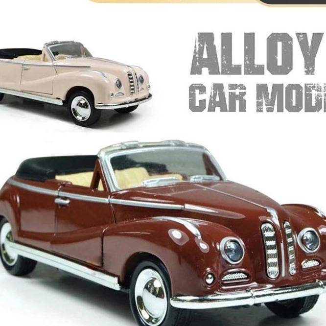 Diecast Mobil Klasik Vintage Convertible Miniatur Skala 1:32 / Miniatur Mobil Klasik Mobilan Pajanga