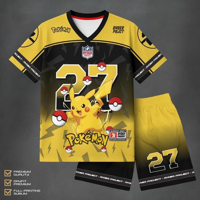 Setelan Jersey Anak Usopp One Piece Premium Fullprint | Baju Setelan Anak Usopp 92 Kuning Dryfit Ade