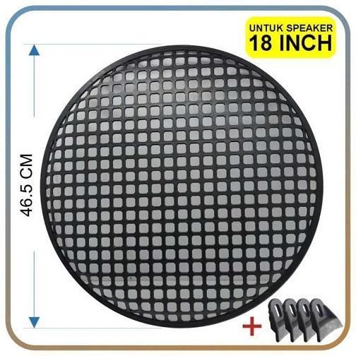 Ram Penutup Speaker 18" Plastik Grill Speaker 18 Inch Bulat + Catokan